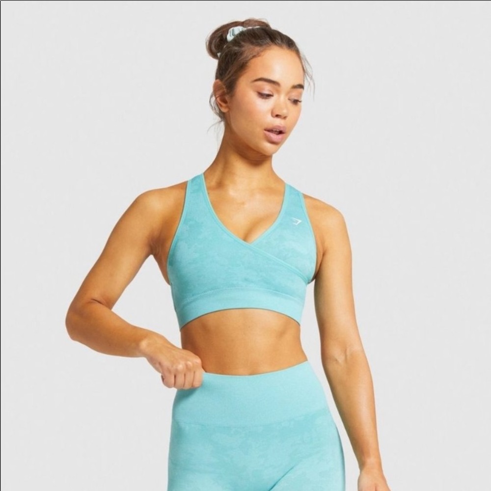 Gymshark camo seamless bra light green